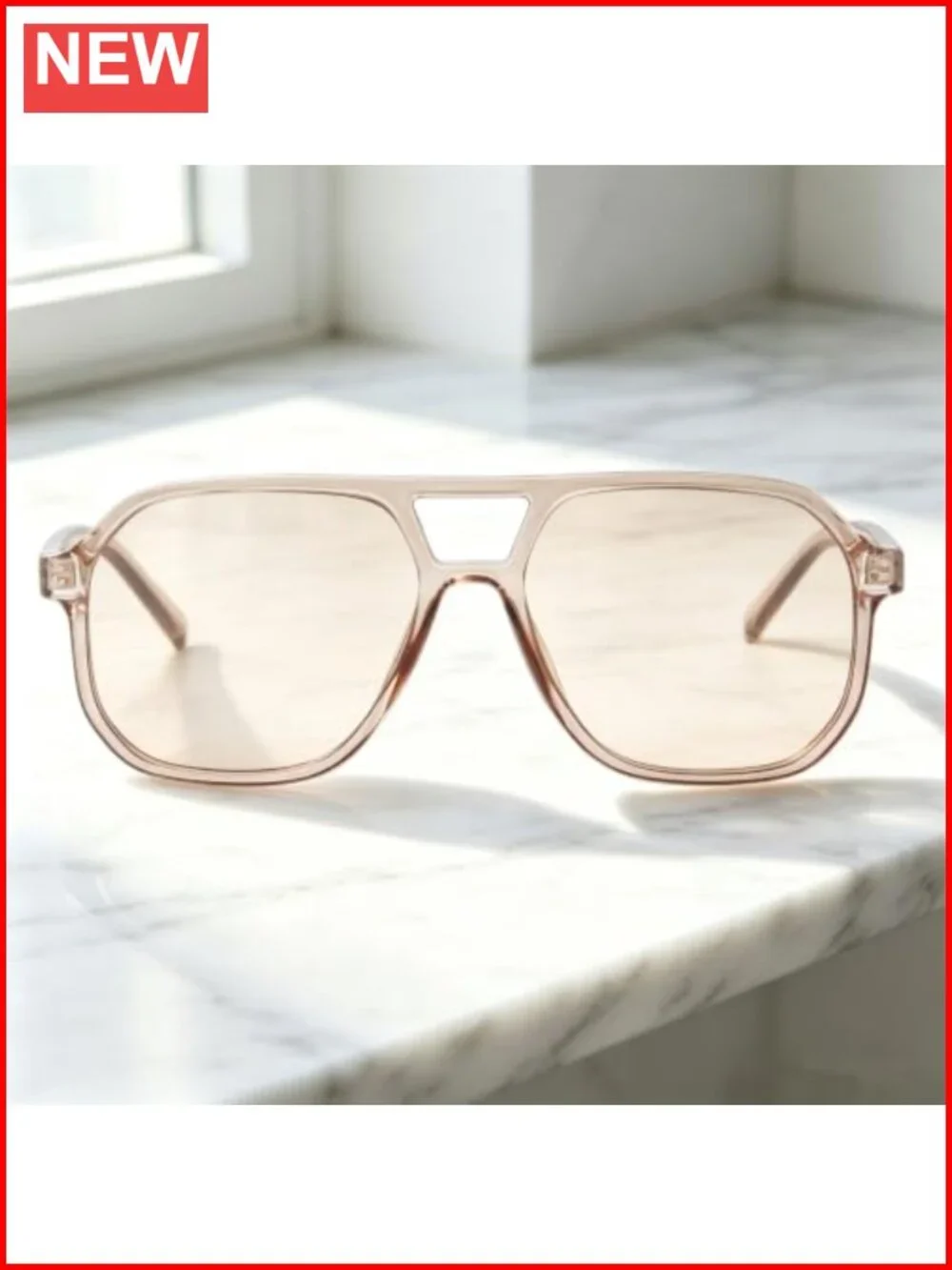 Retro 70s Oversized Aviator Sunglasses Geometric Pilot Sunnies UV400 Protection
